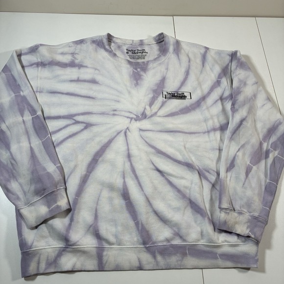 Taylor Swift Midnights Lavender Spiral Tie Dye Crewneck Sweatshirt XL Swiftie - Picture 3 of 9